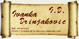 Ivanka Drinjaković vizit kartica